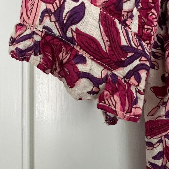 Evereve Ari Ruffle Collar Floral Print Blouse  SZ Small NEVER WORN - Picture 5 of 16